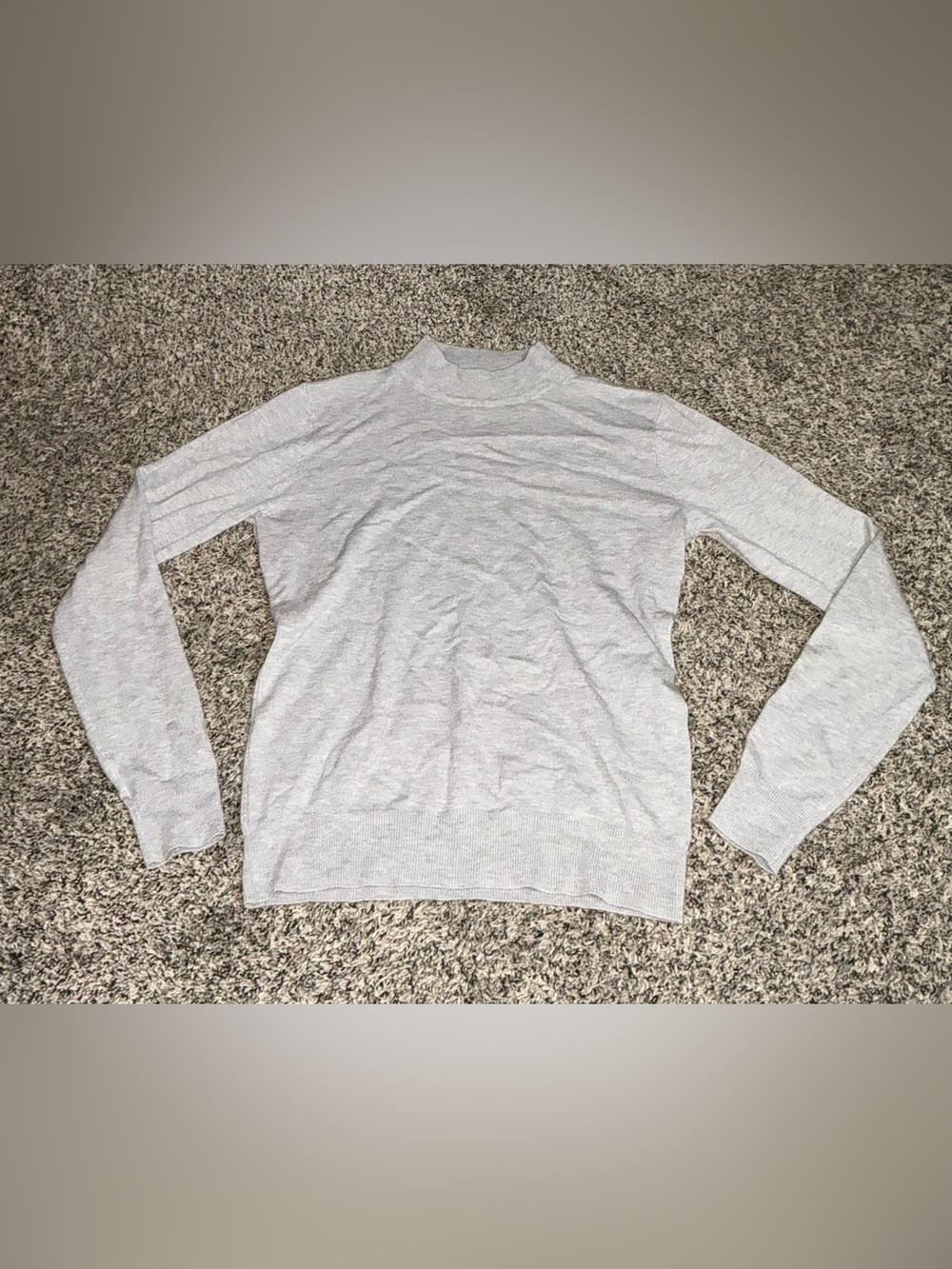 Womens Light Gray Mock Neck Sweater